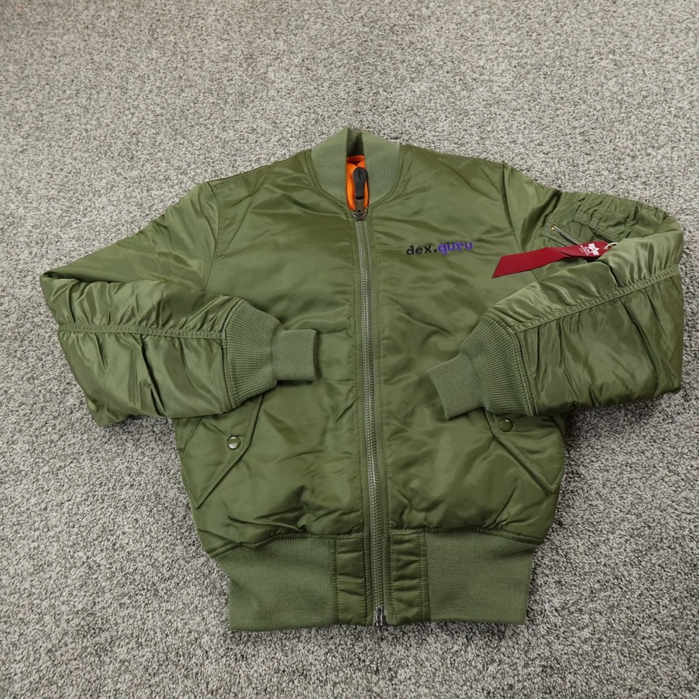 NEW Alpha Industries Jacket Mens XS Green Flyers Intermediate MA 1 Flight Bomber